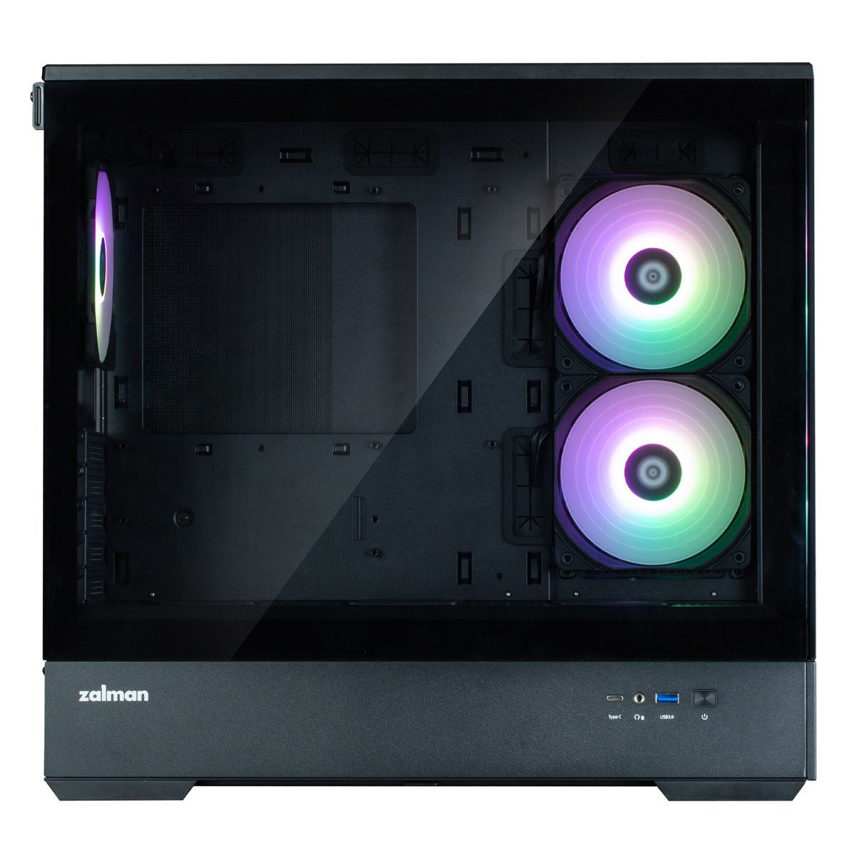 Zalman P30 V2 открытая боковая панель внутренняя компоновка два радиатора СЖО ARGB