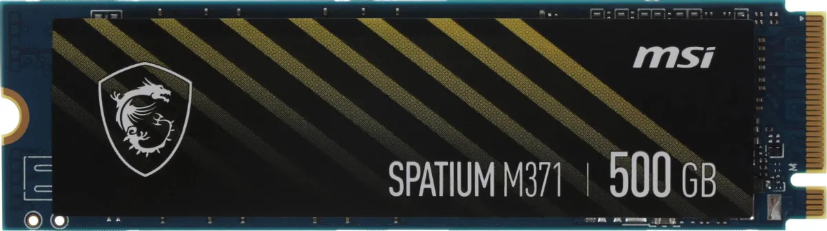 MSI Spatium M371 500 ГБ M.2 2280 вид сверху плата накопителя