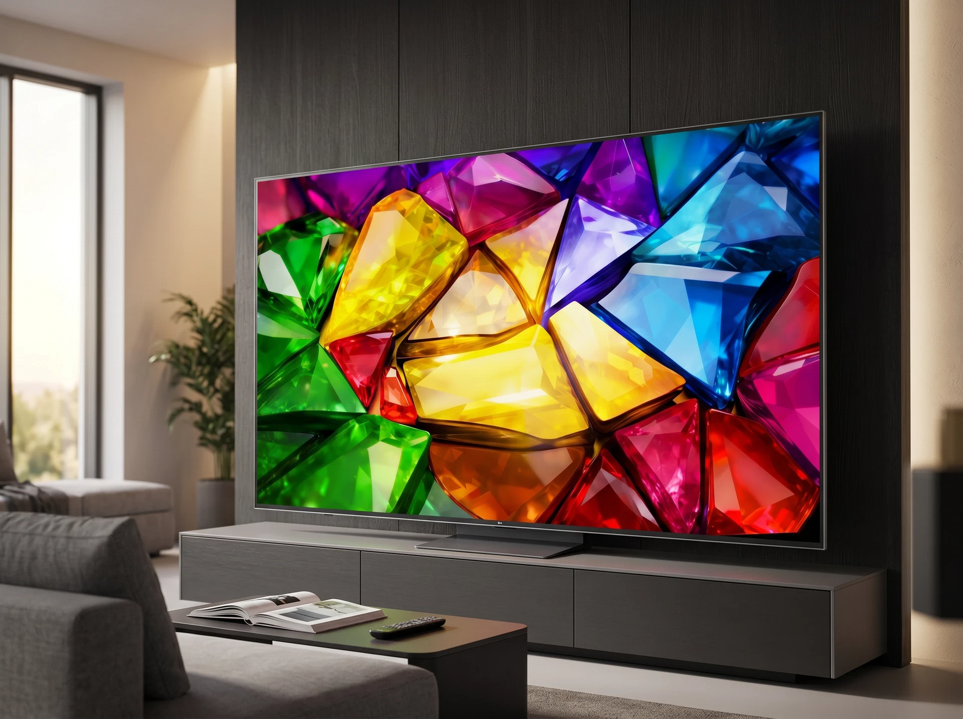LG 86MRGB86B 85 дюймов Micro RGB — телевизор в интерьере гостиной
