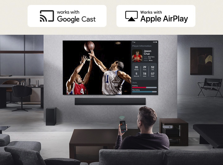 Multi View на LG OLED48C5 &mdash; дублирование экрана телефона и трансляция баскетбола одновременно
