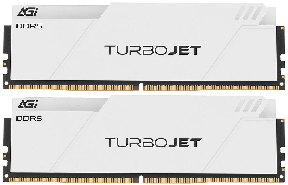 AGI AGI6IPD16UD858-DC DDR5 два модуля TurboJet полный профиль вид сбоку чёрные боковые вставки