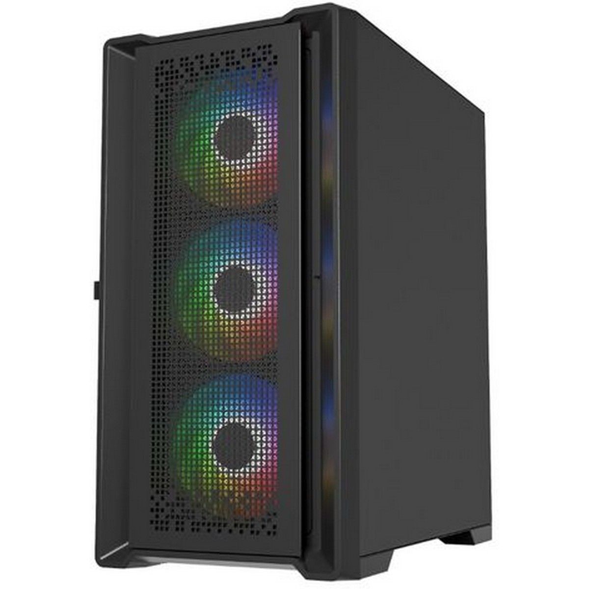 PowerCase ByteFlow Micro CAMBFB-A4 боковая панель из закалённого стекла с видом на вентиляторы