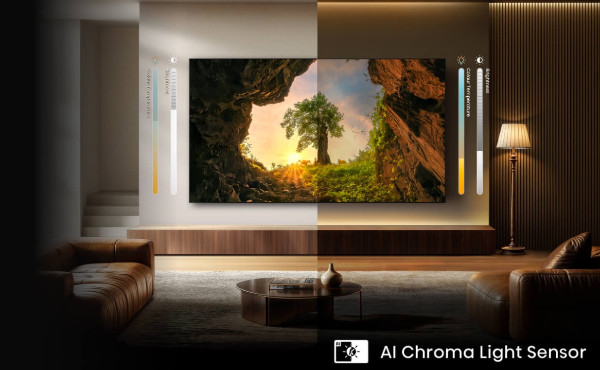 Hisense 85U7Q — AI Chroma Light Sensor, адаптация к освещению
