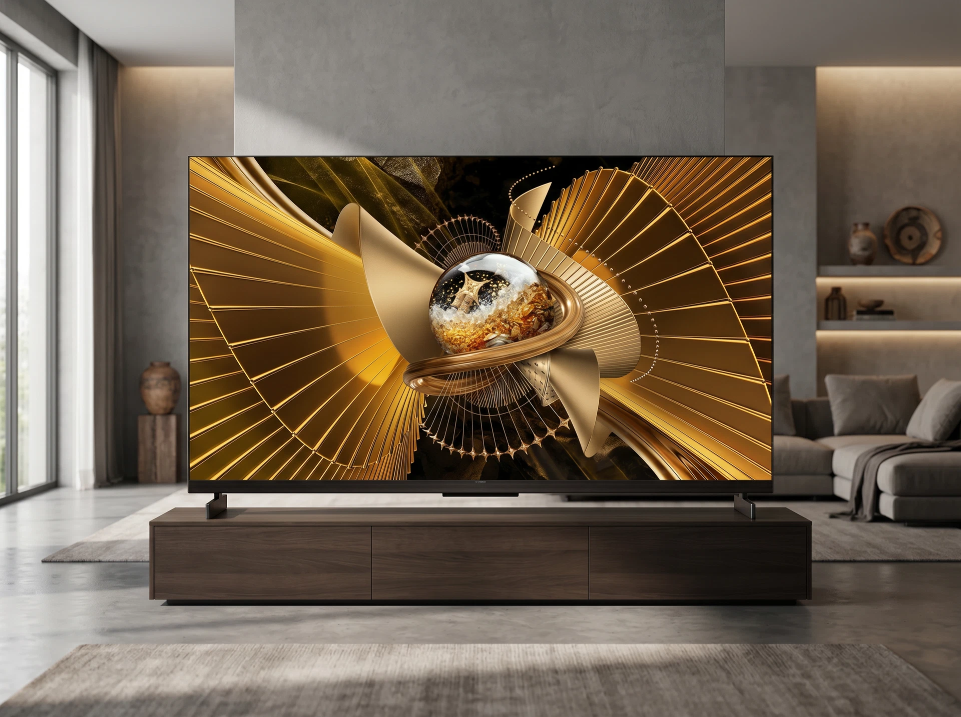 TCL 75X11L в интерьере гостиной — 75-дюймовый SQD Mini LED телевизор