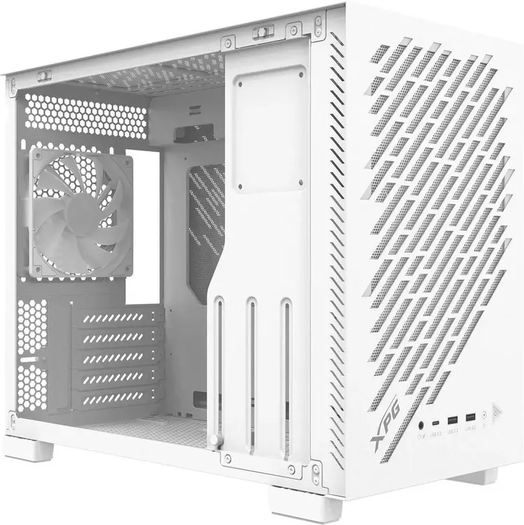 ADATA XPG VALOR AIR NANO открытый боковой профиль — внутреннее пространство, кабель-менеджмент и вентиляционные отверстия